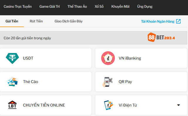 6 cách nạp tiền 88Bet mà dân cược cần nắm